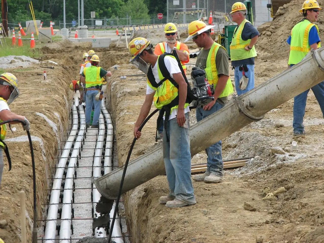 Construction work on the A3 highway at Loikum hill takes place today, August 25, 2025, in...
