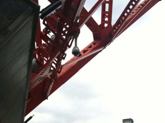 Heavy-duty vehicles prohibited from crossing suspension bridge.